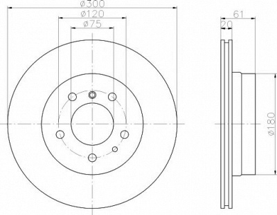 HELLA PAGID 8dd355104121 -  Тормозной диск